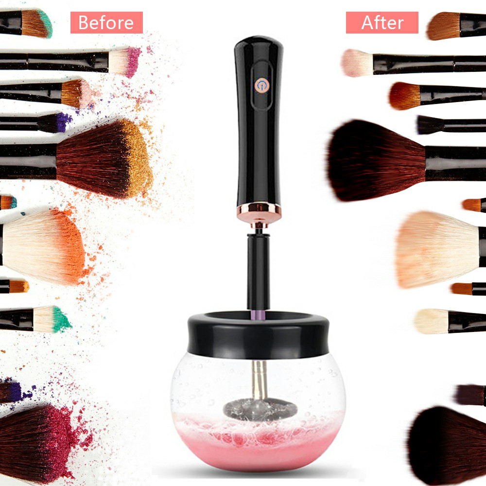 Electric Make up Brush Cleaner Dryer Set Machine Cosmetic Auto Clean Quick Dry – Black
