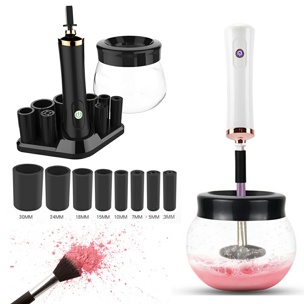 Electric Make up Brush Cleaner Dryer Set Machine Cosmetic Auto Clean Quick Dry – White